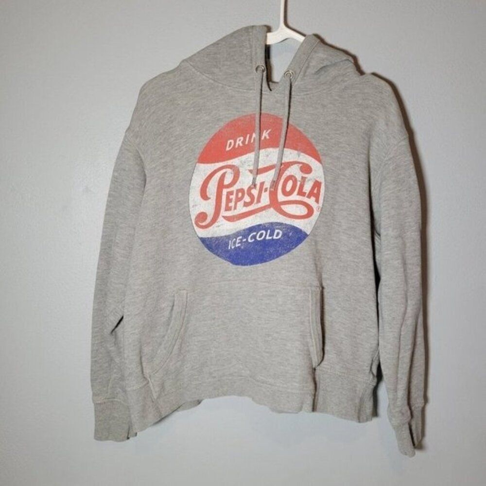 Pepsi Hoodie Drink Pepsi Cola Ice Cold Gray Kids Large Youth VTG